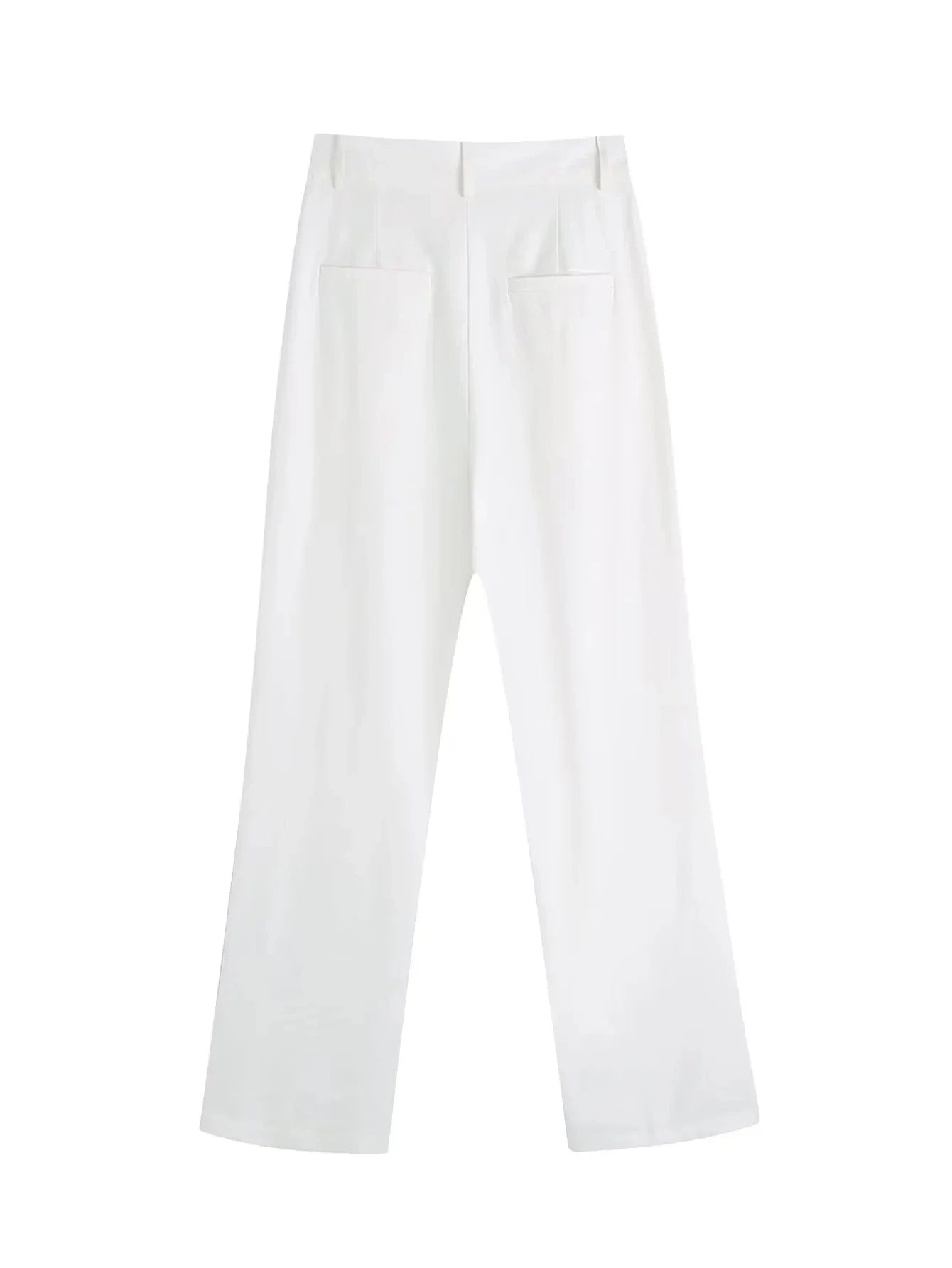 Foridol White Cotton Linen Long Pants Set Sleeveless Vest Pants Suit Office Lay Autumn Summer Wide Leg Casual Fashion Set Outfit
