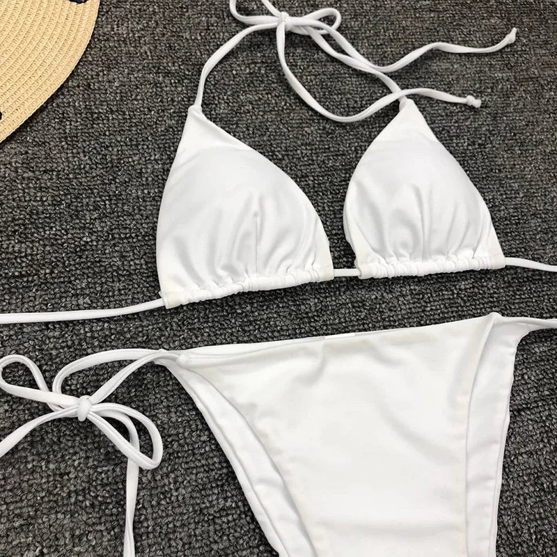 Sexy Neon Extreme Mini Micro String Bikini 2025 Women Swimsuit Female Swimwear Two-Piece Bikini Set Bathing Suit Swim Beach Wear