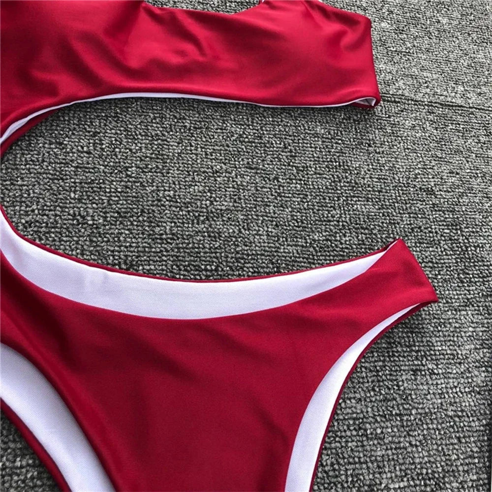 2026 Asymmetric One Shoulder Women Swimwear One Piece Swimsuit Female Monokini Bather High Cut Out Bathing Suit Swim Bodysuit