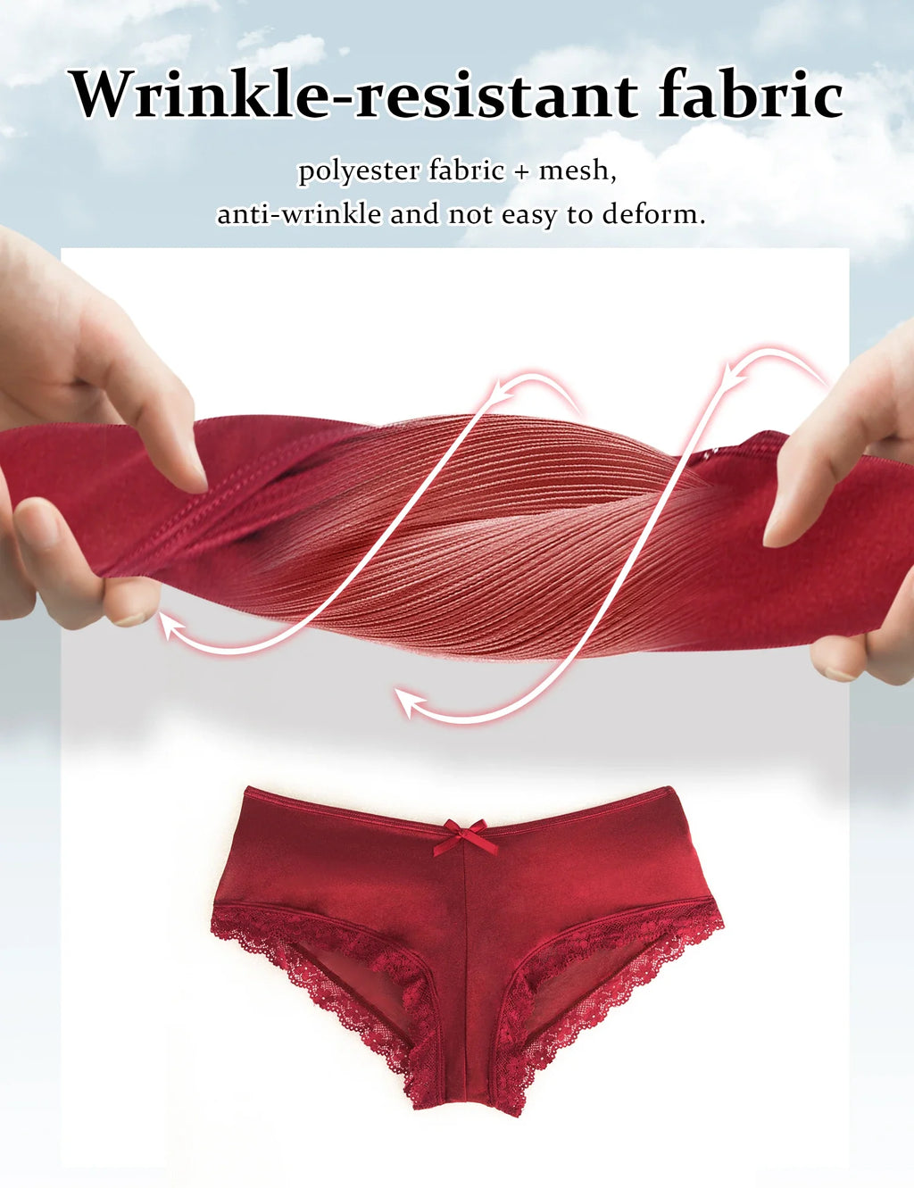 Women's Hollow Out Sexy Panties Low Waist Lingerie Knicker 5XL Plus Size Female Briefs Thongs Red Cotton Tanga Strappy Underwear