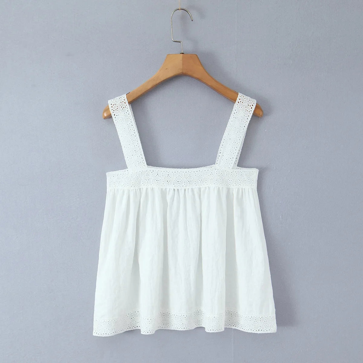 New Style Vacation Casual Lazy Style Pure White Simple Basic Lace Camisole Backless Deep V Suspenders Sleeveless Charming XNKI
