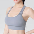 Sports bra, shockproof, high-strength, running, fitness, yoga bra, sports fixed one-piece cup, beautiful back bra