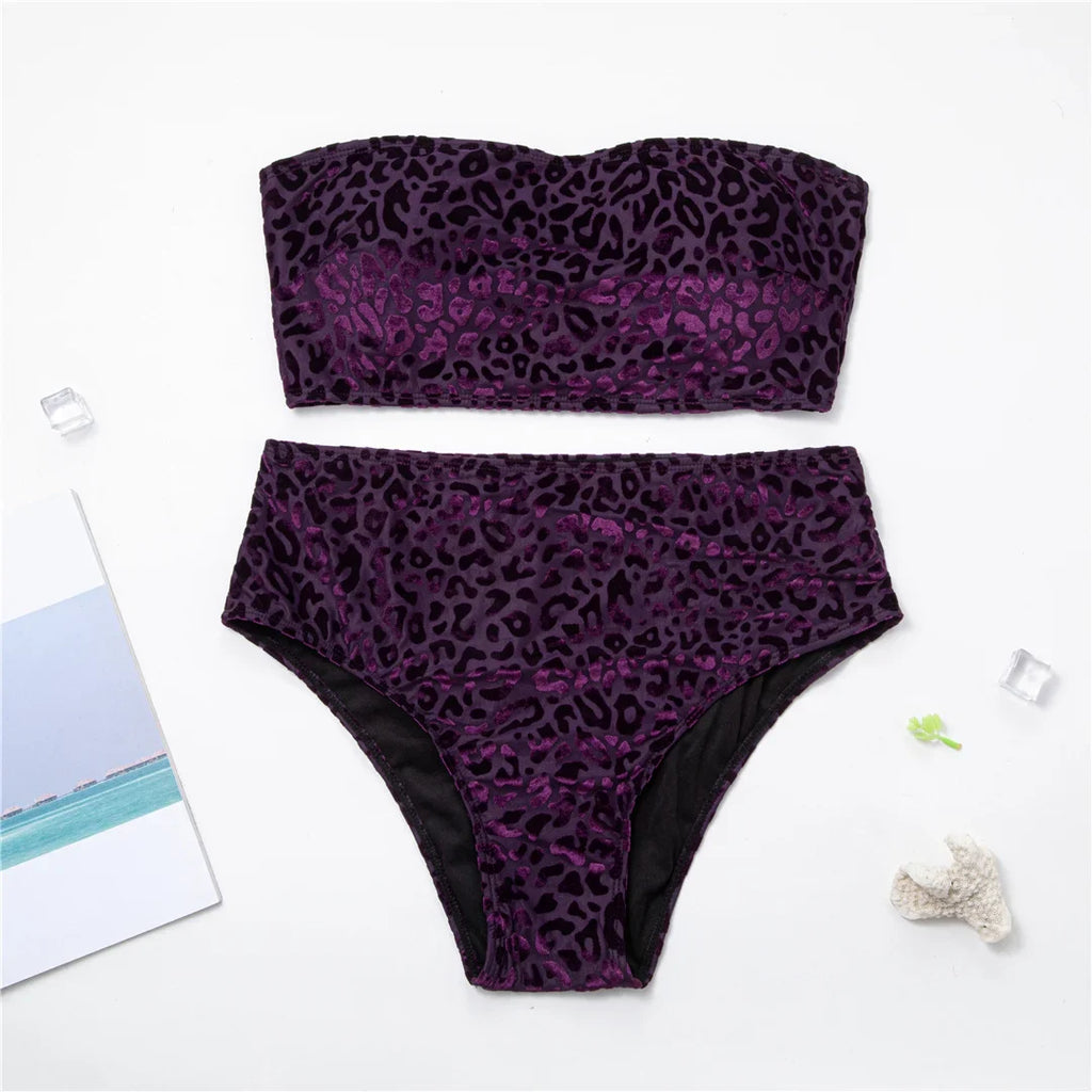 0XL - 4XL New Leopard Bikini Plus Size Large Size Swimwear Women Swimsuit Female Two-pieces Bikini set Bather Bathing Suit K3977