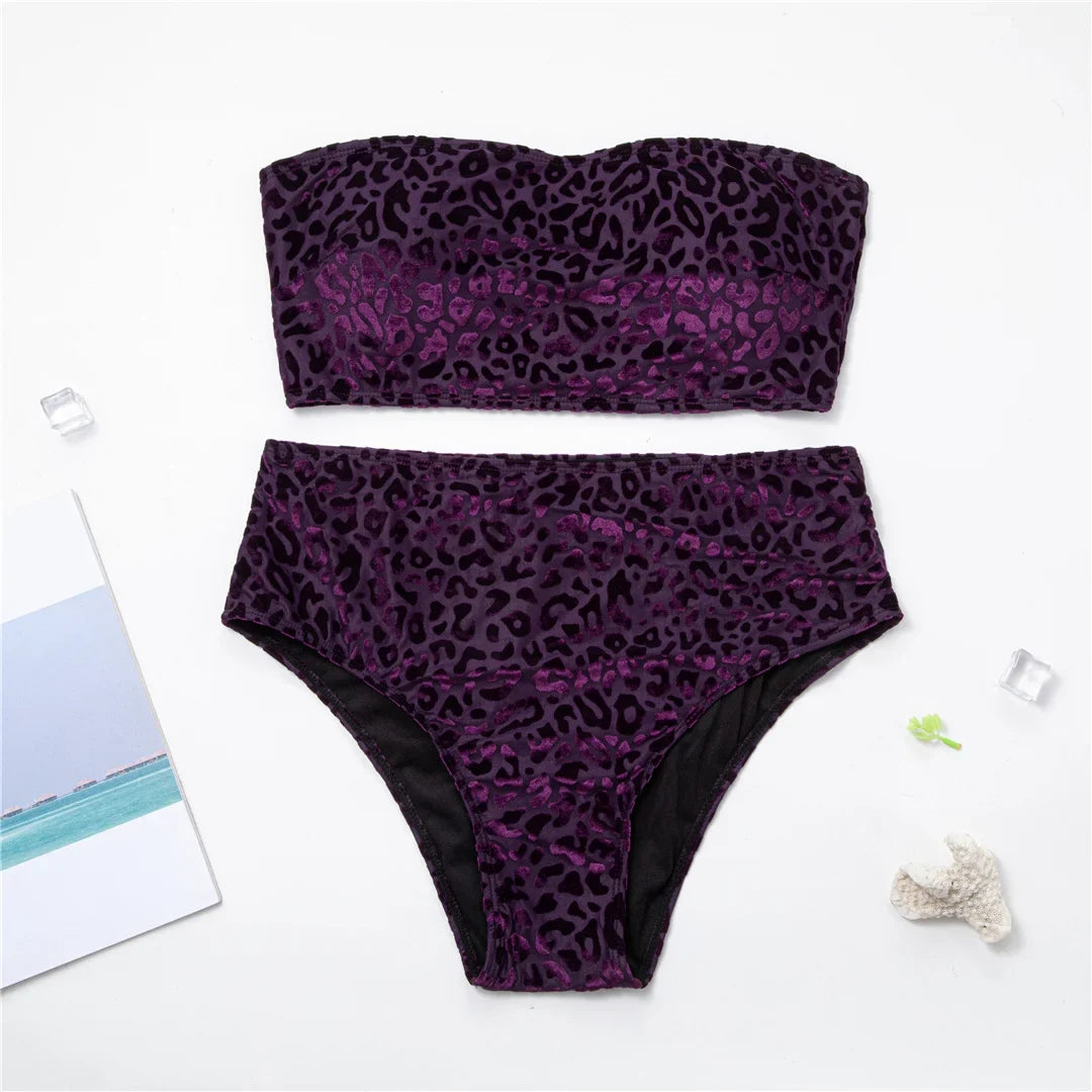 0XL - 4XL New Leopard Bikini Plus Size Large Size Swimwear Women Swimsuit Female Two-pieces Bikini set Bather Bathing Suit K3977