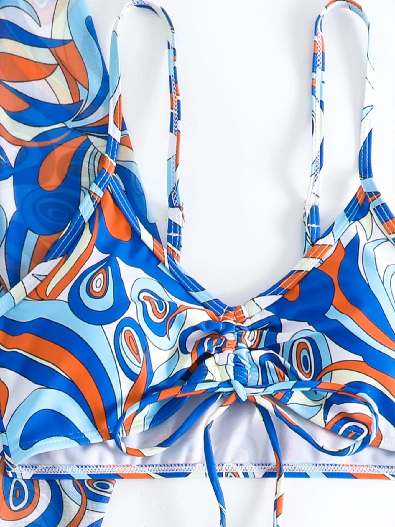 New Sexy 3 Pieces Suit for Women Neck Hanging Bikini Set+Cover-up Swimwear Sunproof Tankini High Waist Shorts Swimsuit Beachwear