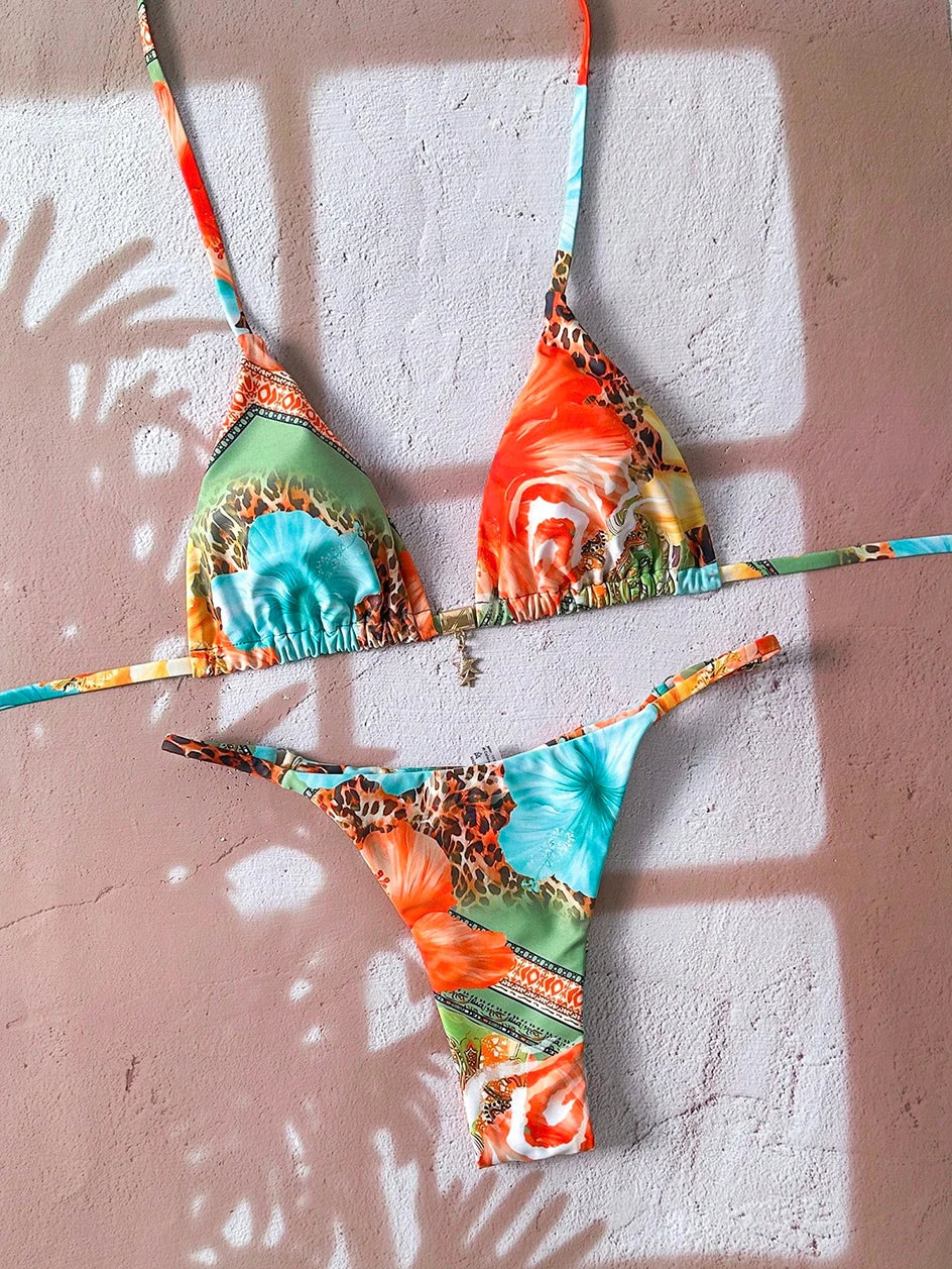 New Micro Bikini Women Swimsuit Two-Piece Bathing Suit Woman Swimwear Sexy Leopard Push Up Thong Bikinis Sets Beachwear Summer