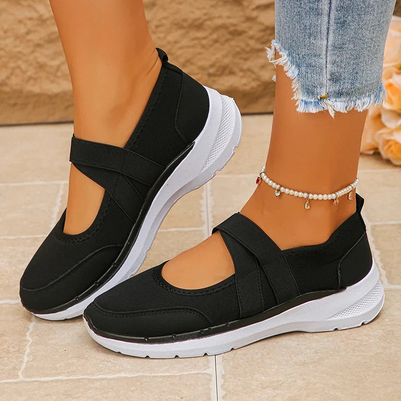 Spring Summer Breathable Flats Women Plus Size 43 Slip On Platform Sneakers Woman Comfortable Soft Non Slip Casual Shoes Female