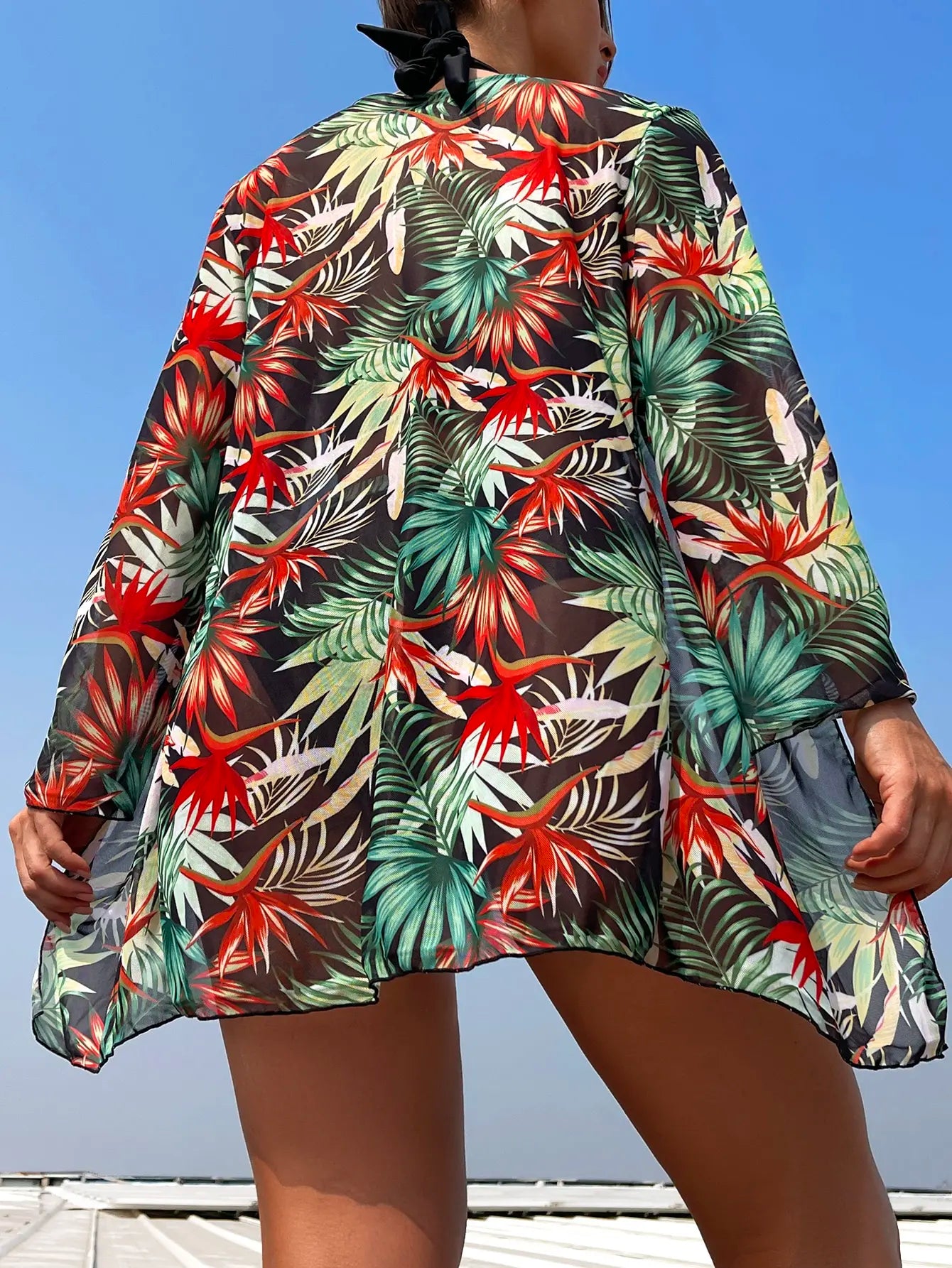 Halter Print Bikini 2026 Women Swimsuit With Kimono High Waist Swimwear Female Bathers Bathing Swimming Swim Suit Beachwear