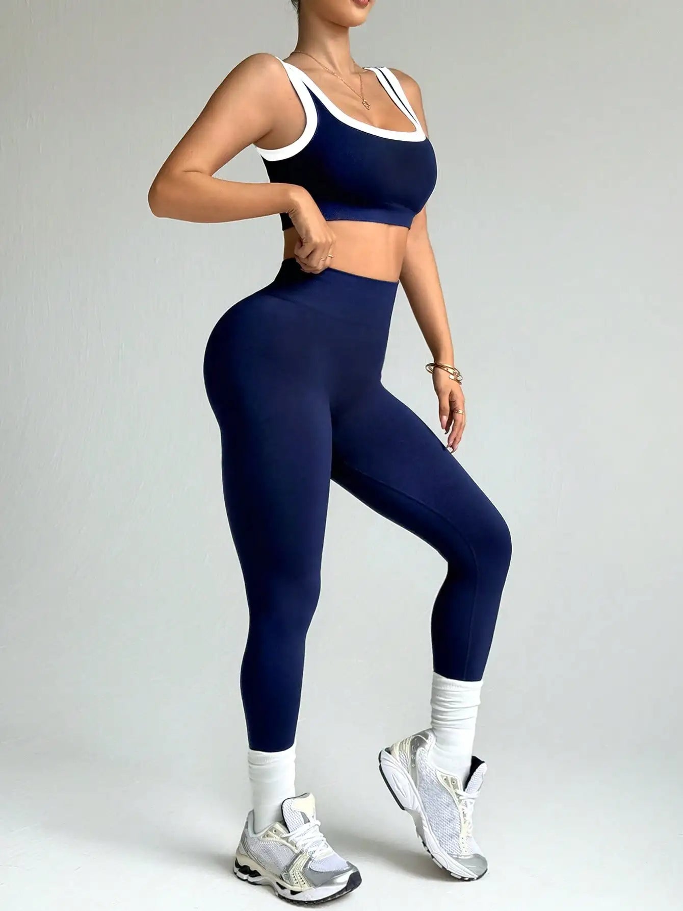 2 pcs Women's Seamless Yoga Sets Sport Leggings Bra Sportswear Woman Gym Outfit Workout Set High Waisted Yoga Clothes Activewear