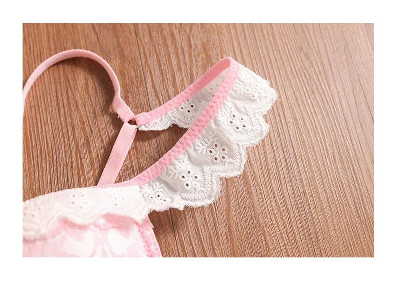 MOYISU Rhinestone Lace Corset Bra Set Pink Halter Bustier Slim-Fit Waist Trainer Sexy Lingerie for Women Party Wedding Outerwear