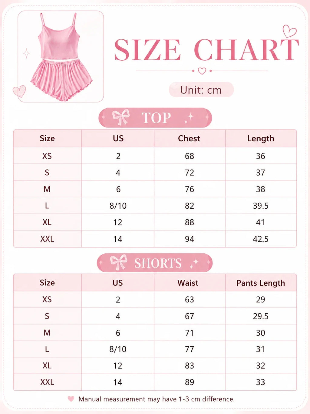 Women's Pajama Set Solid Color Camisole Crop Top and Ruffle Shorts, Sleeveless Soft Sleepwear, Summer Loungewear Outfit
