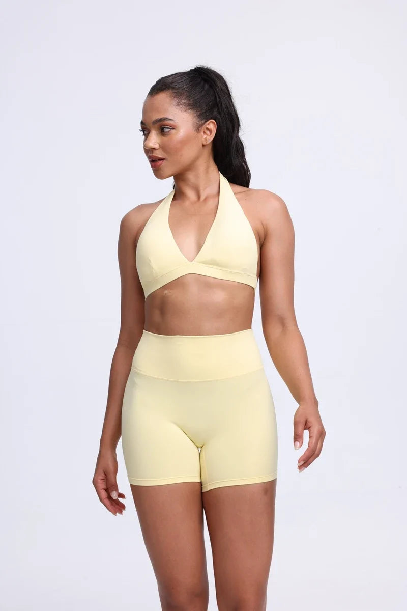 DIAS FIT JOY -Neck Hanging Neck Naked Feeling Yoga Bra for Running Fitness Cycling - Breathable Comfortable Sports Bra for Women