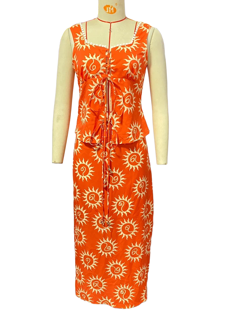 Foridol Top Skirt Dress Set Spring Summer Slit Maxi Long Dress Suit Matching Set Boho Beach Dress Vestidos Women Clothing 2025