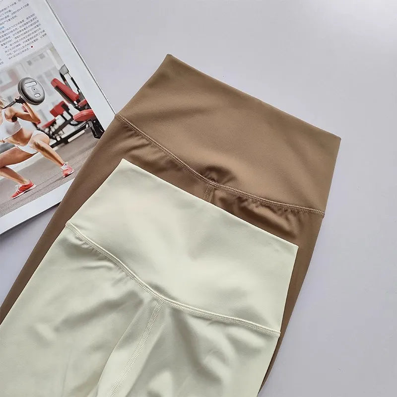 Women's High-Waist Yoga Exercise Pants Tight Fitting High Elasticity Gauntlet Line Nude Feeling Hip Lifting Gym Trousers
