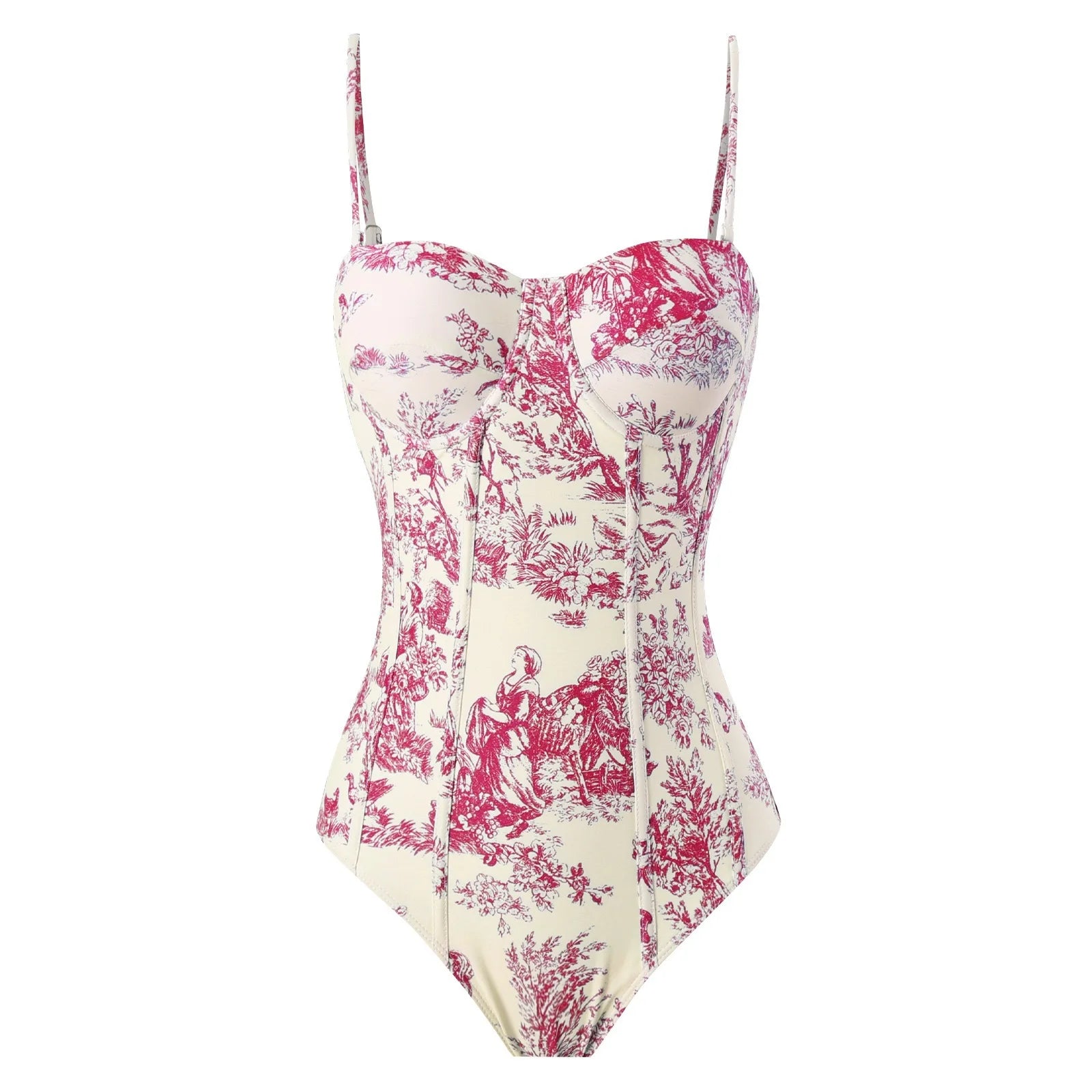 2026 New Arrival Push Up Women Bikini Set Floral Printed Ruffle Bikinis Strappy Bandage Swimwear Brazilian Biquini Bathing Suit