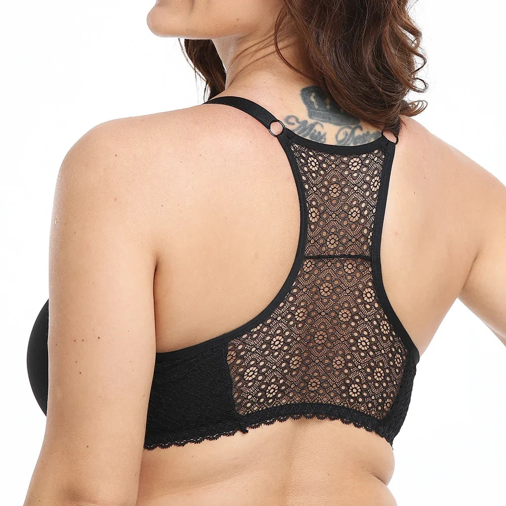 Front Closure Brassiere Plus Size Womens Back Bra Lager Bosom Sexy Lingerie BH Top Underwear C D E Cup