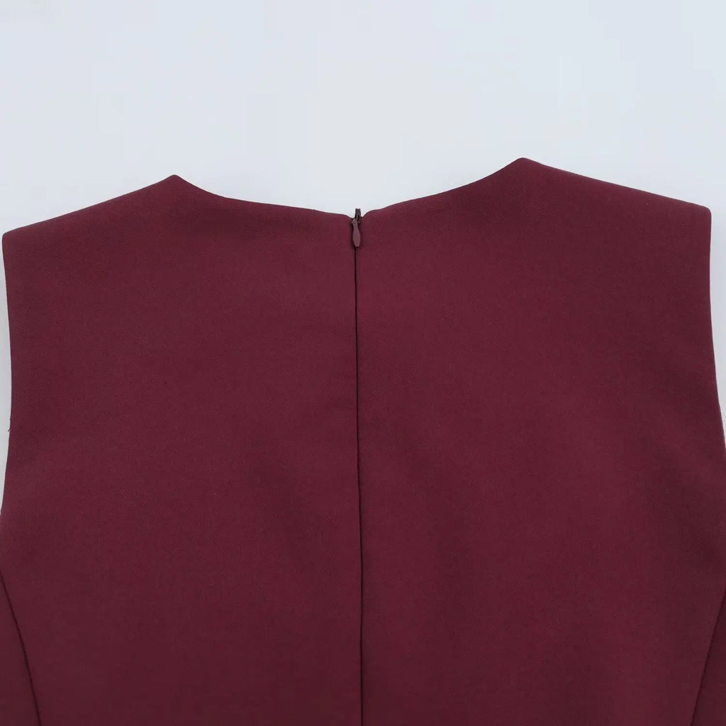 Foridol Bowknot Pleated Short Dress for Women O Neck Sleeveless Tank Mini Party Dresses Summer Spring 2025 New in Casual Vestido