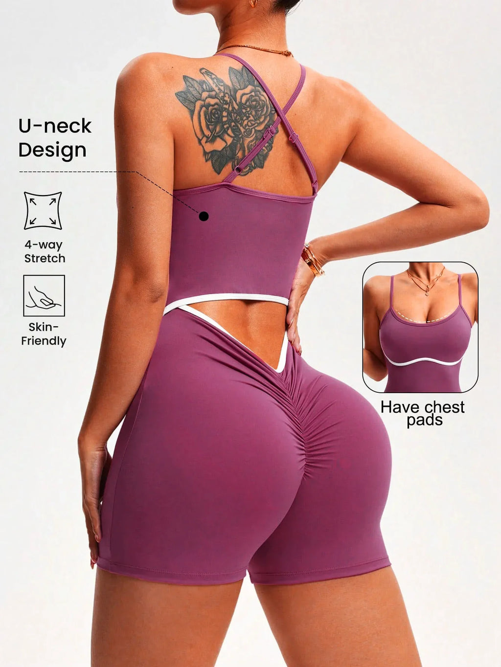 One Pieces Trendy Summer Women Bodysuit Sportswear Woman Gym Jumpsuits Yoga Clothes Fitness Rompers Women Sports Leggings Shorts