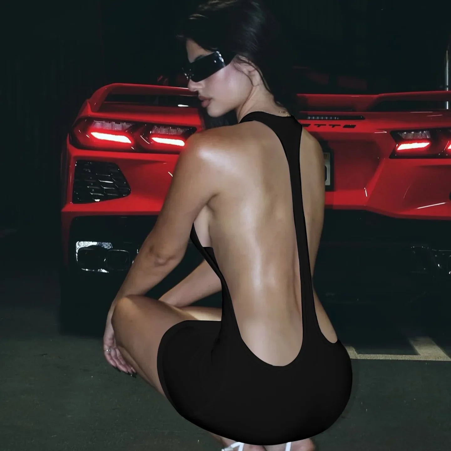 Sexy Halter Neck Backless Bodycon Mini Dress Women Sleeveless Tight Short Party Club Dress Summer Night Out Streetwear