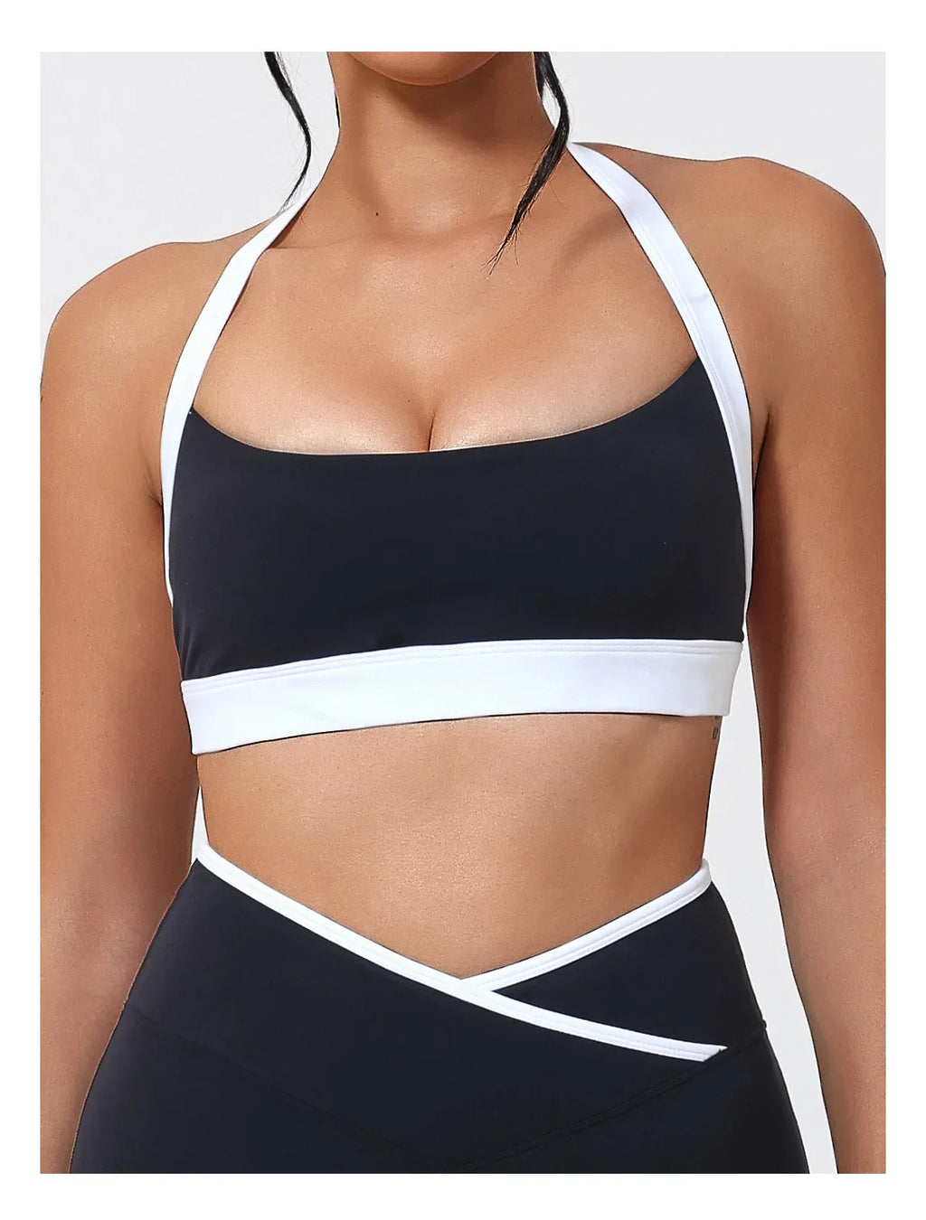 Women Halter Sports Bra Push Up Strappy Sexy Open Back Gym Crop Top Padded Women's Underwear Fitness Workout Yoga Tank Tops