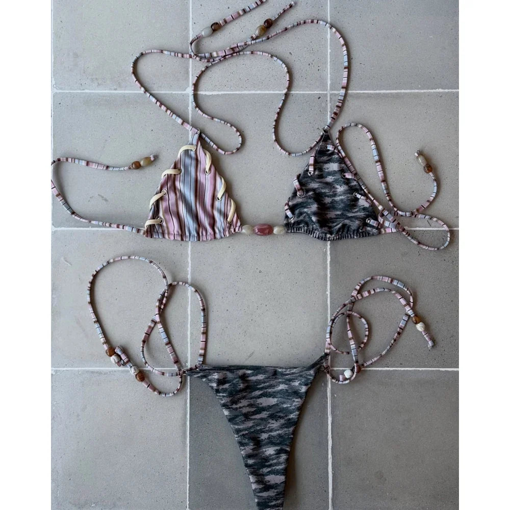 Micro Bikinis 2026 Sexy Women Swimsuit Push Up Swimwear Print Bikini Set Biquini Bathing Suit Swimming Suit Beachwear Female