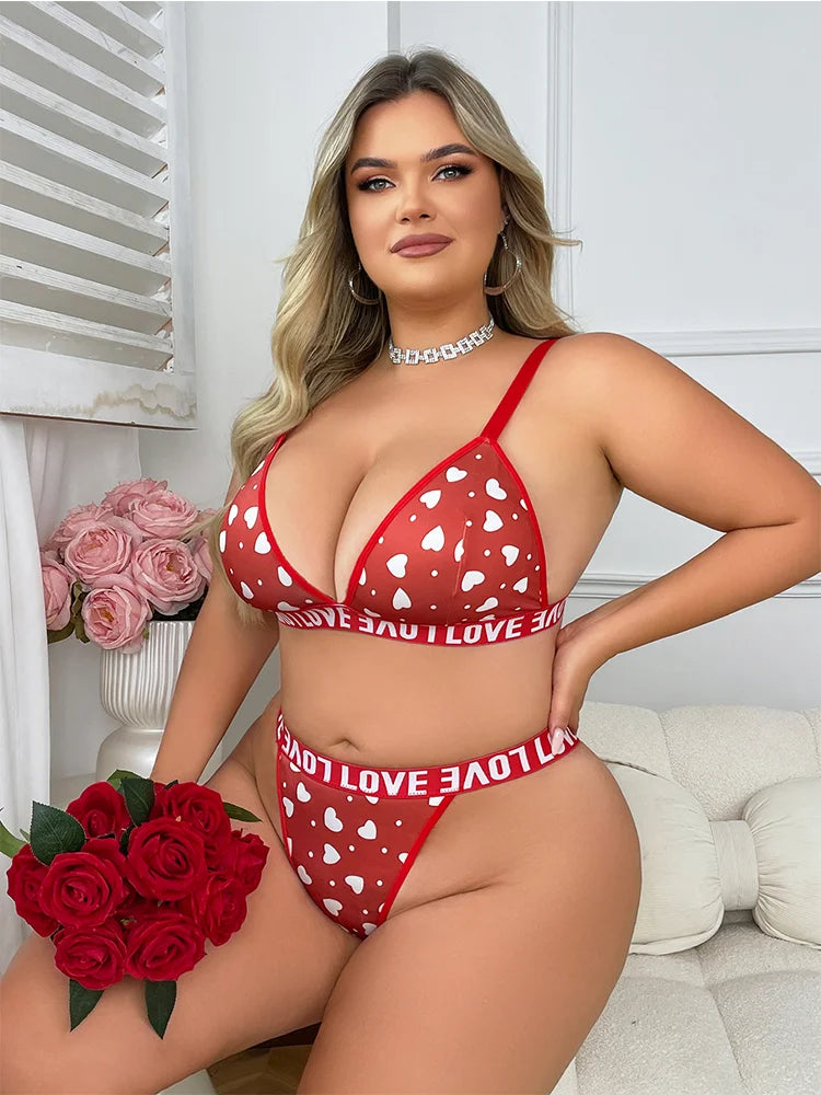 Sexy and comfortable large size bra set without underwire summer thin anti-sagging adjustable underwear set 4XL ultra-thin