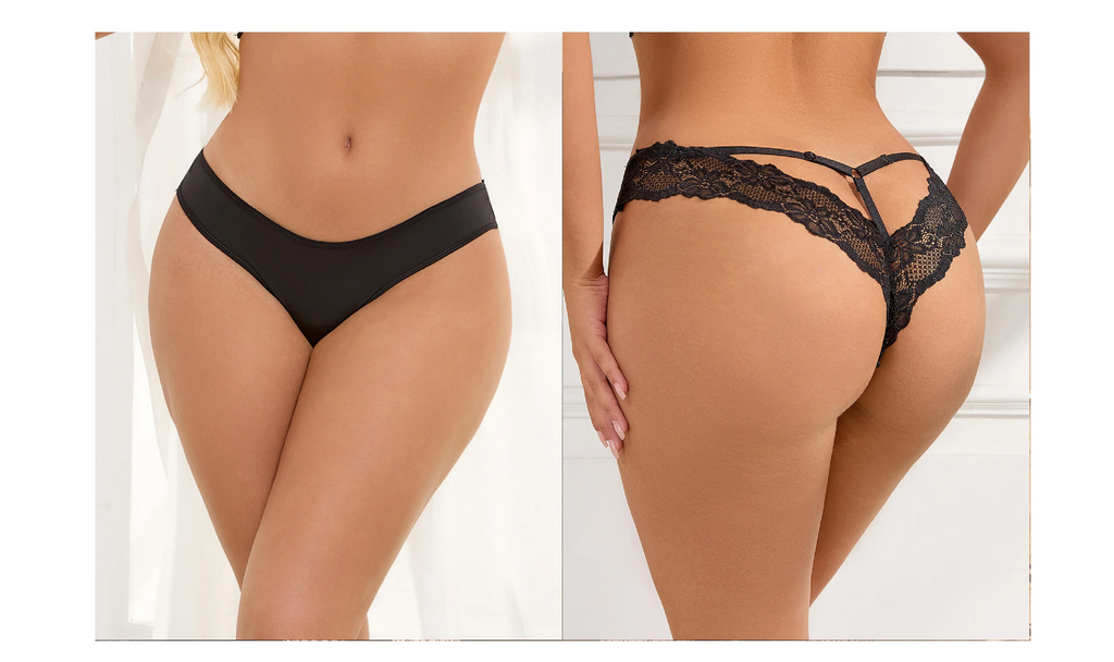 Womens Sexy Underwear Floral Lace Hollow Out Panties Cross Bandage Seamless Low Waist Lingerie Seduction Plus Size Panties Thong