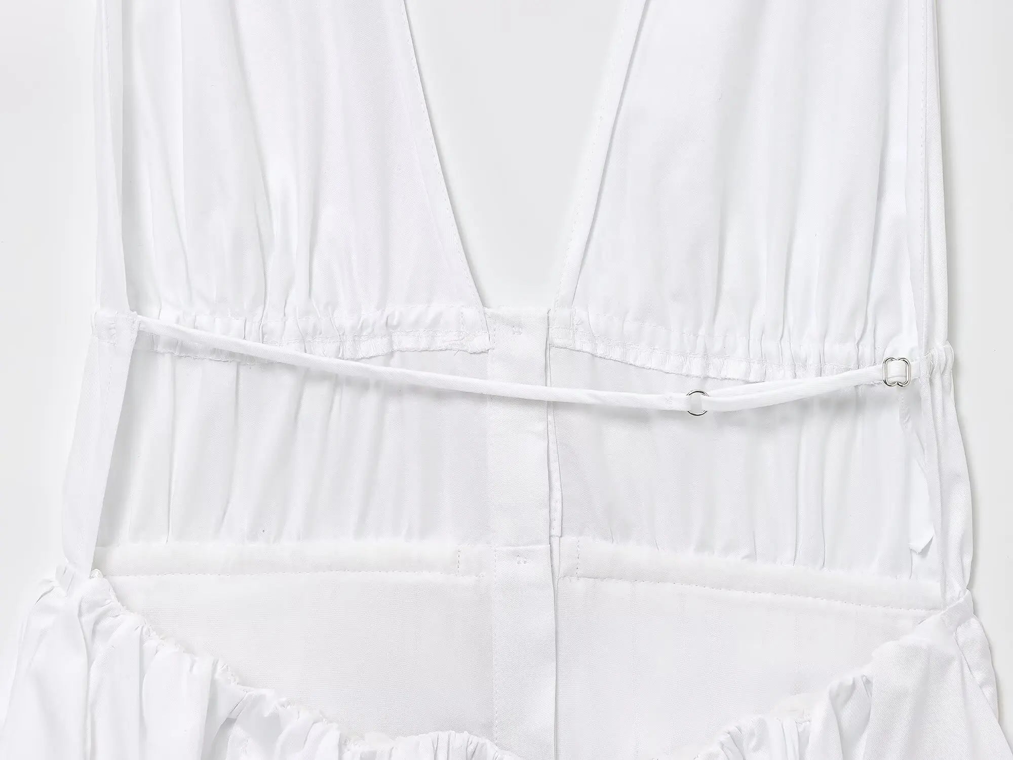 Bowknot White Backless Beach Summer Women's Dress Deep V Neck Cotton Short Vestidos Sexy Sleeveless Halter New in Dress 2025