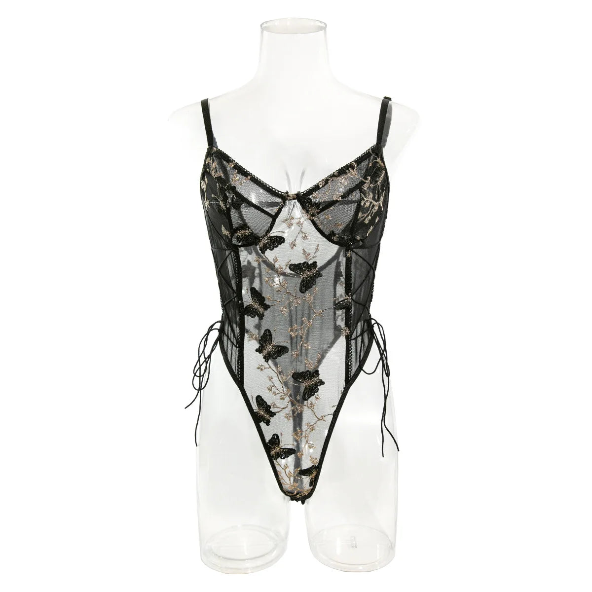 Bikini Fashion Sexy Butterfly Embroidery Slim-Fit Sexy All-Match Jumpsuit for Women