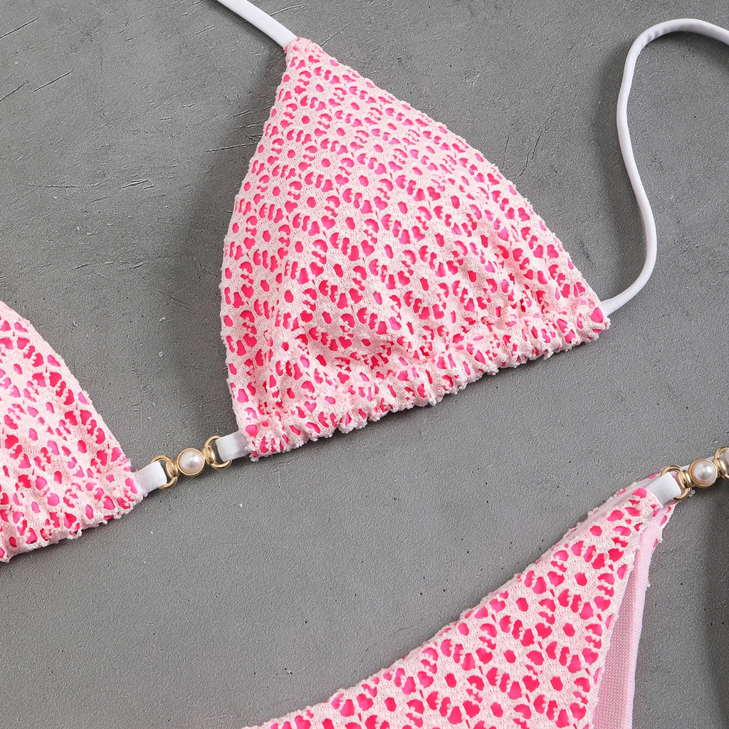 2026 Halter String Bikinis Sexy Triangle Swimsuit Women Plaid Swimwear Female Bathers Bathing Swimming Swim Suit Beachwear