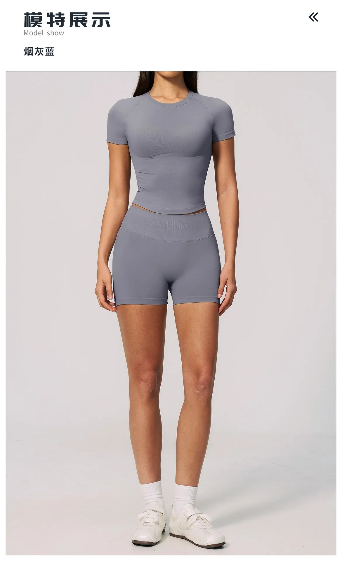 Seamless Yoga Sets Women Short Sleeve O Neck Slim Sports T Shirts Gym Outfits Abdominal Compression Shorts Running Fitness Suit