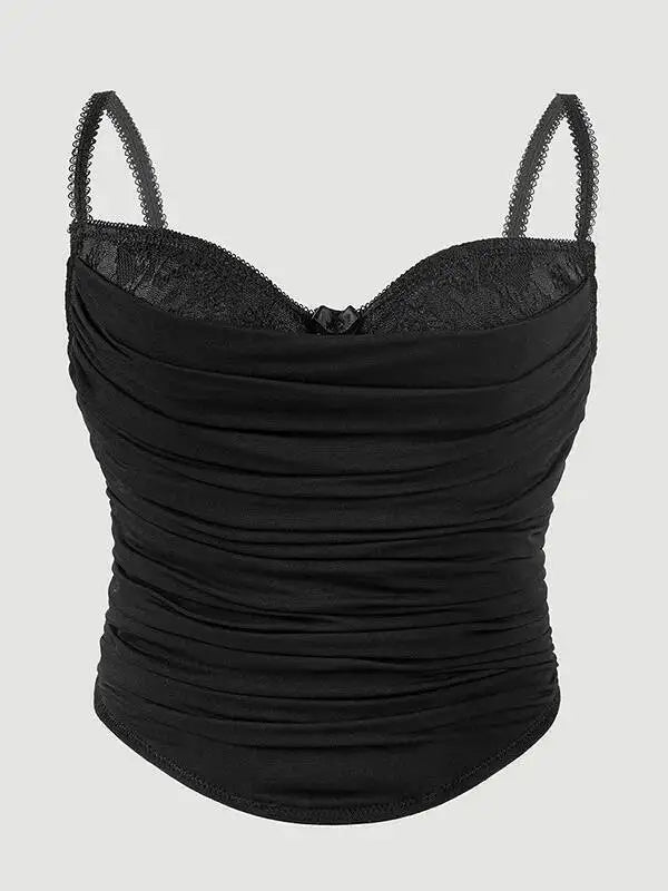 Camisole Tight Corset Sexy Transparent Mesh Patchwork Tube Top Slimming Hot Girl Outerwear Party Crop Top Pure Desire Top C9L1