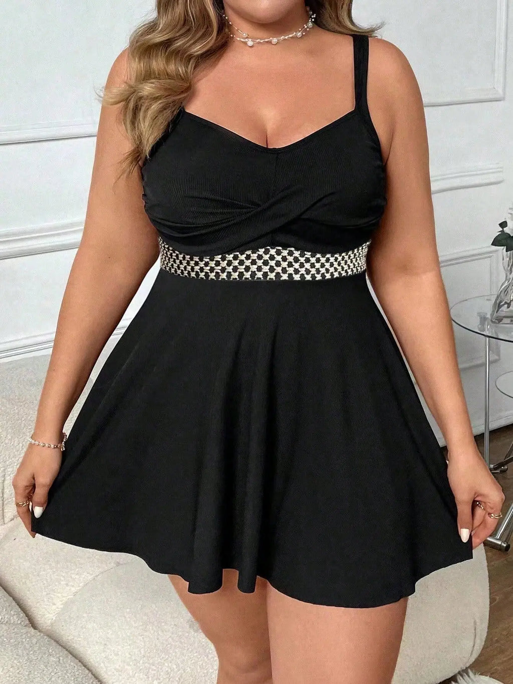 VigoJany 2026 Black Strapped Plus Size Swimwear Women Cross Push Up Large One Piece Swimsuit Backless Summer Chubby Bathing Suit