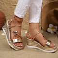 Women's Wedges Sandals Luxury Platform Slippers Sexy 2026 Women Shoes Shiny High Heels Women Beach Shoes