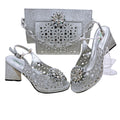 Doershow African fashion Italian Shoes And Bag Sets For Evening Party With Stones pink Italian Handbags Match Bags!  HFV-25