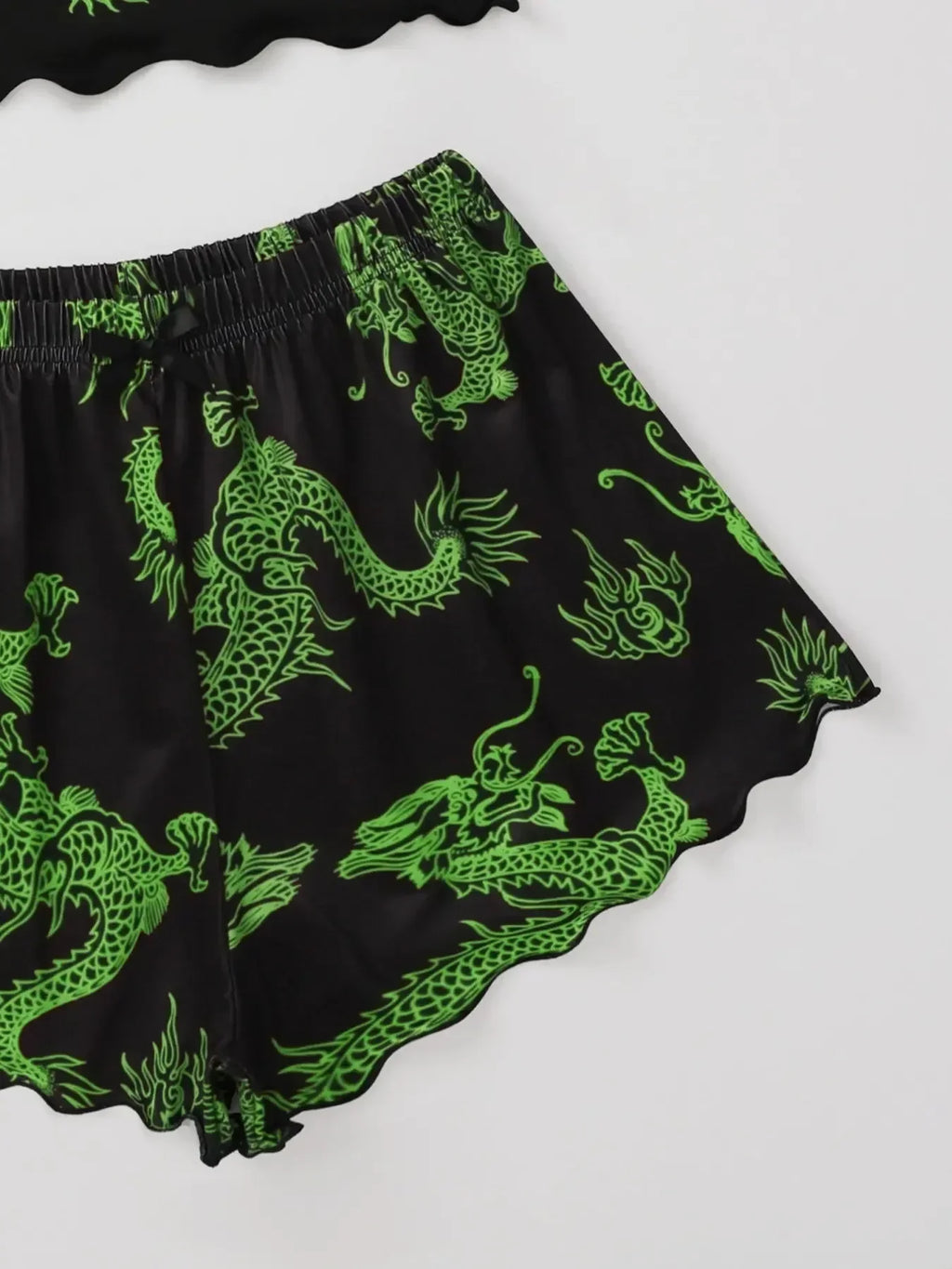 Summer Pajamas Set for Women Nightwear Sexy Dragon Printed Vest Halter Top Shorts Suit Homewear Sleepwear Loungewear
