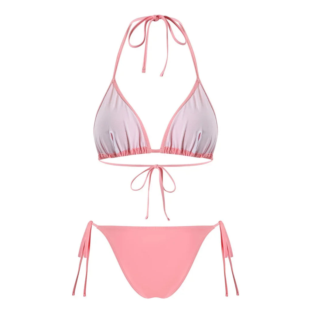 S - XL Striped Long Sleeve Cover Up Bikini Female Swimsuit Women Swimwear Bather Bathing Suit Swim Three-pieces Bikini set K8128