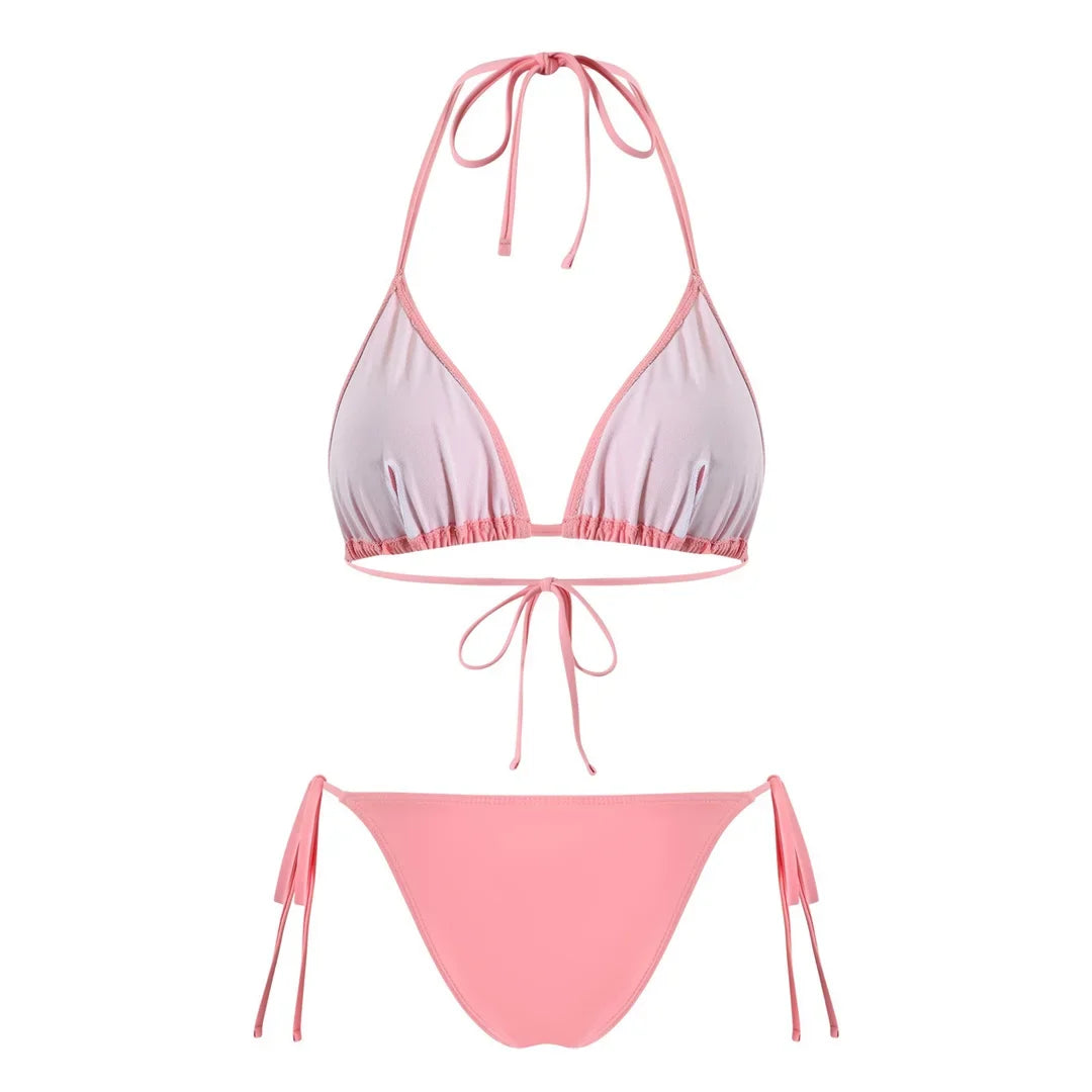 S - XL Striped Long Sleeve Cover Up Bikini Female Swimsuit Women Swimwear Bather Bathing Suit Swim Three-pieces Bikini set K8128