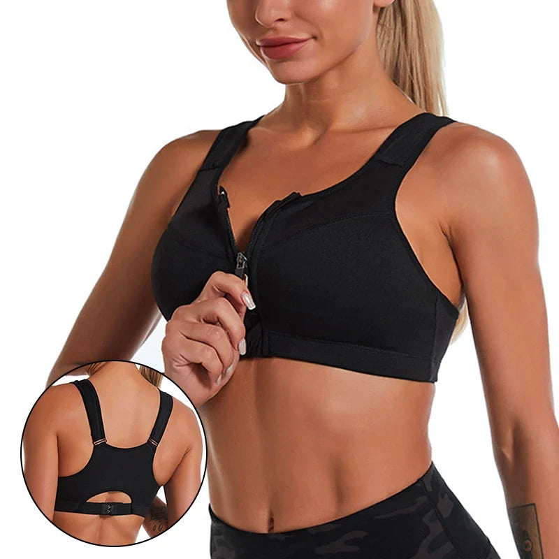 CZGUKE  S-2XL Popular Sports Top Yoga Bra Women's Shockproof Sports Shirt Sports Bra Front Zipper Women's Push Up Bra Sportswear