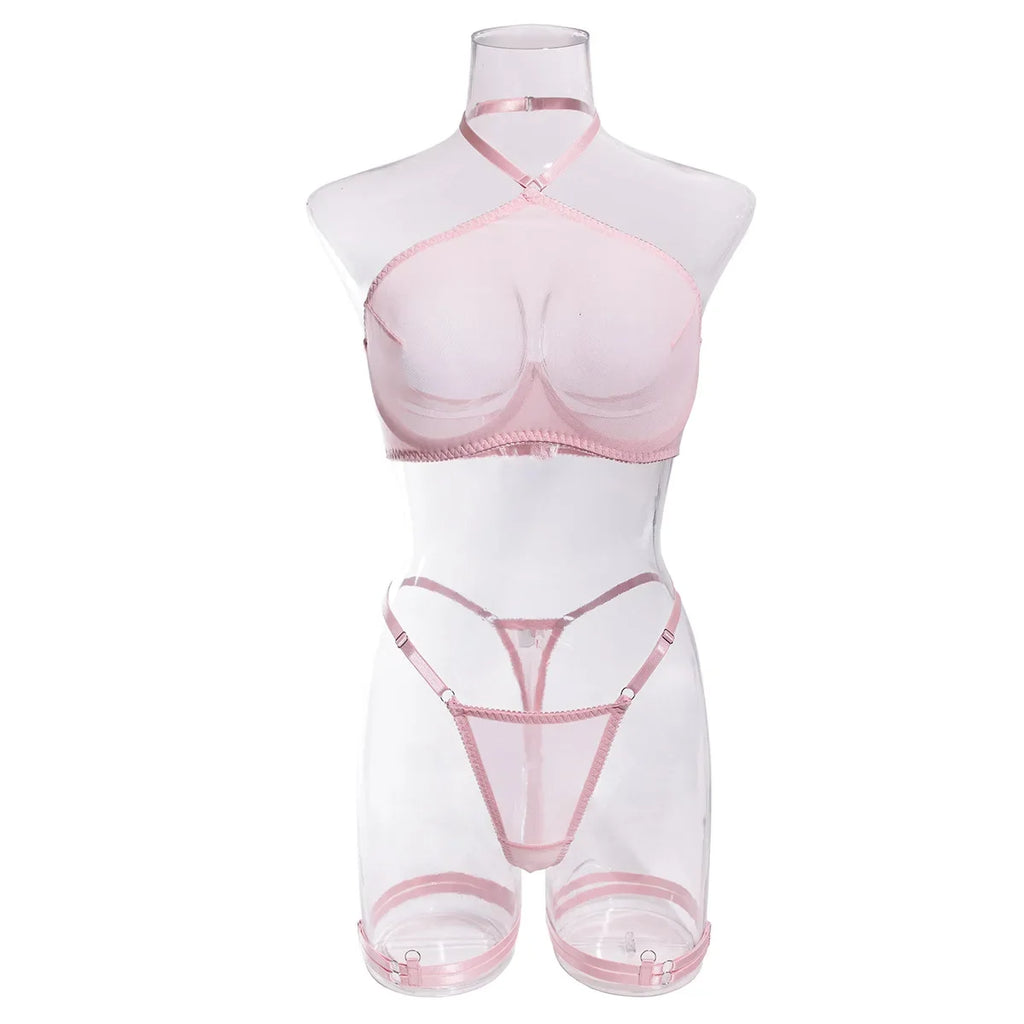 Erotic See Through Bra Sets Thong Women Intimate Sexy Lingerie Bra Panties Sets Sex Outfit Temptation Nightdress