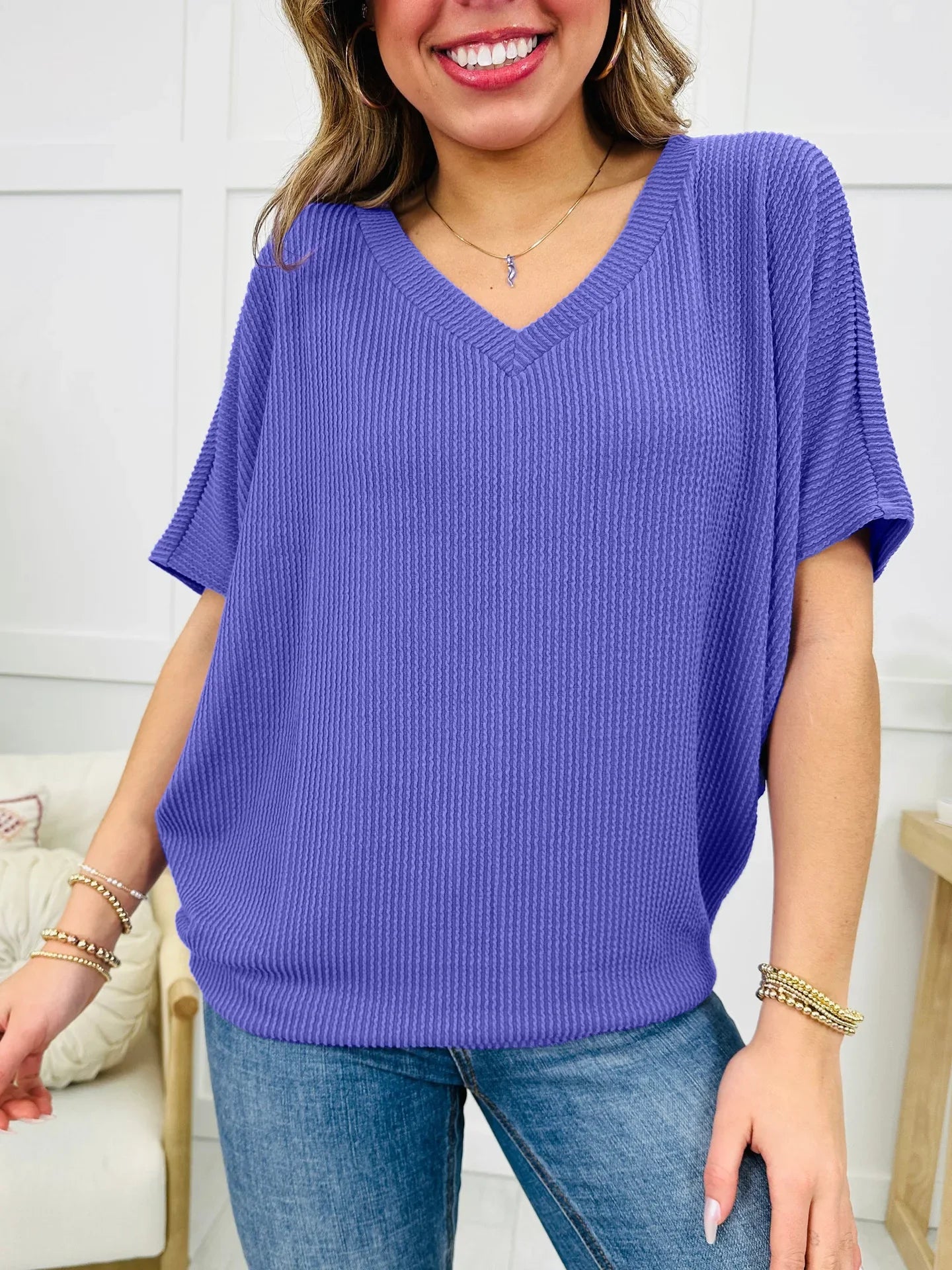 Women's Tops Summer Multi-Colour V-Neck Short Sleeve T-Shirt Casual Suit Loose Shirt Top Women's Clothing