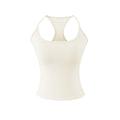 Early Spring New Style Hot Girl Pure Desire Sexy U-Neck Chest Pad Elastic Base Tank Solid Color Backless Sleeveless Top 6JYN