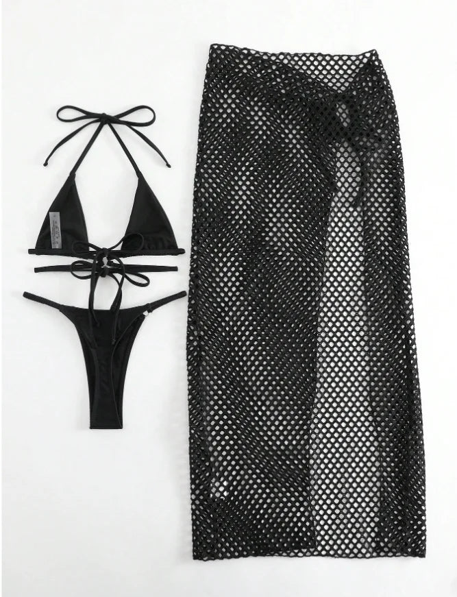 3 Pieces Triangle String Thong Bikinis 2026 Swimwear Female Sexy Brazilian Swimsuit Women Bathers Bathing Swimming Swim Suit