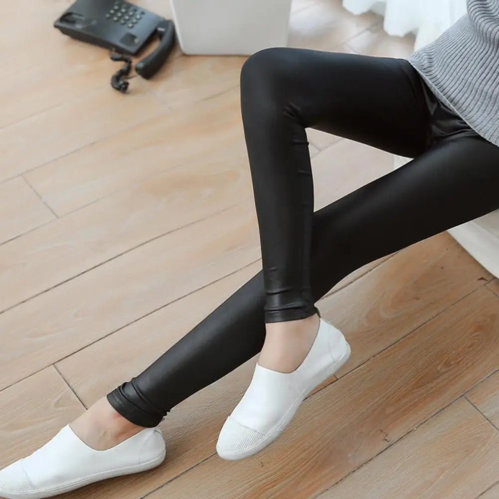 Skinny Pants Long Comfortable Bodycon Women Leggings Casual Trousers PU Leather Pants Female Sexy Lady Trousers