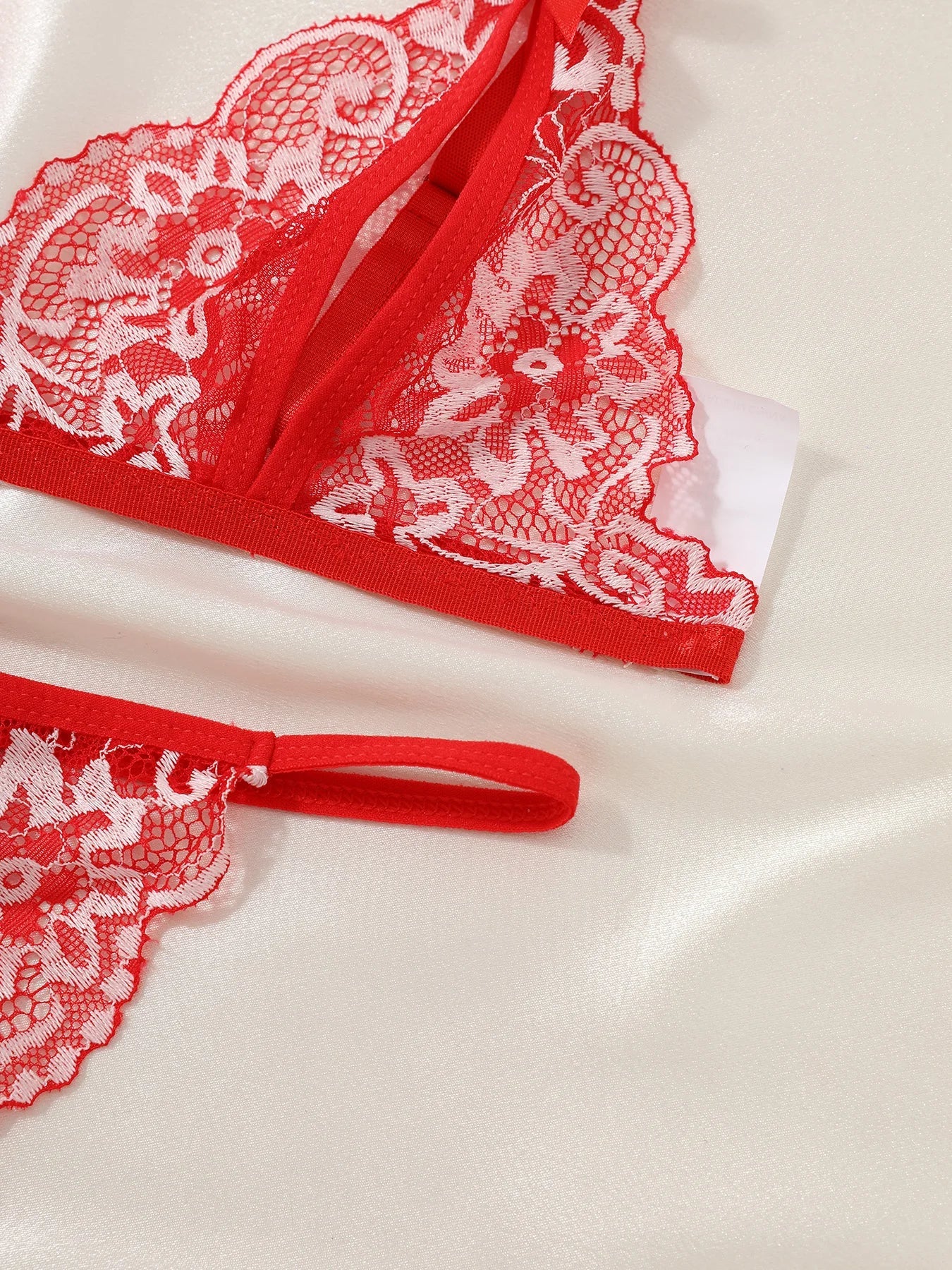 Floral Lace Sexy Lingerie Bow Open Split Cup Intimates Bra And Thongs Sets Crotchless Naughty Porn Sex Outfit Women's Underwear