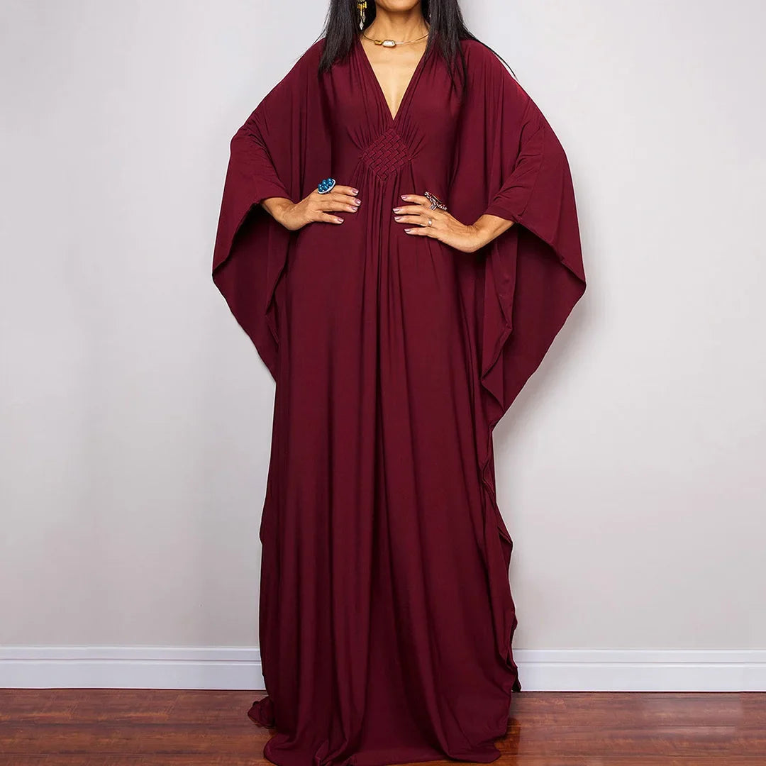 Greek Goddess Long Dress Batwing Sleeve Tunic Beach Cover Up Cover-ups Beach Dress Beach Wear Beachwear Kaftan Maxi Dress V4427