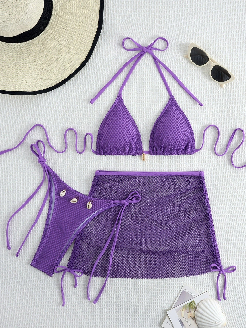 DEKA Mesh Bikinis Female Swimsuits Women's Three-Piece Swimwear Beach Swim Wear Bathing Suits Brazilian Bikini Set Pool Bather