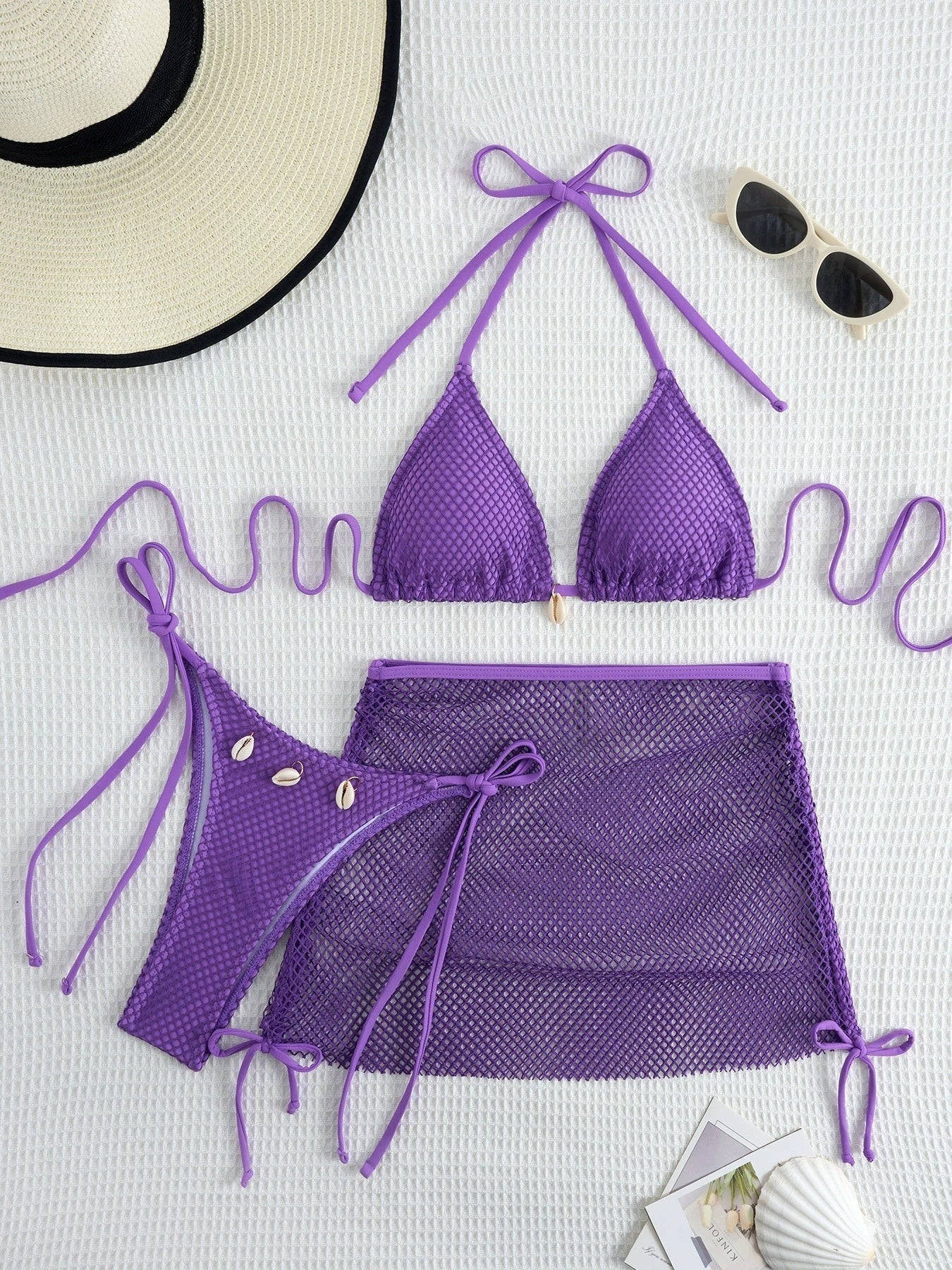 DEKA Mesh Bikinis Female Swimsuits Women's Three-Piece Swimwear Beach Swim Wear Bathing Suits Brazilian Bikini Set Pool Bather