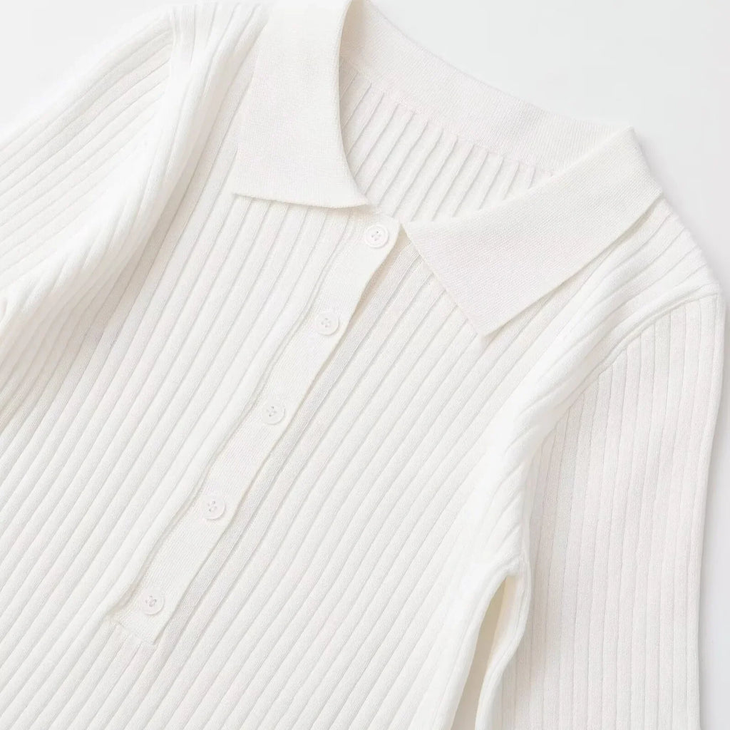 Fashion Casual Short-sleeve Collar Knit Shirt Women White Shirt Short Sleeve Button Down Casual Top For Summer Daily Wear O9JO