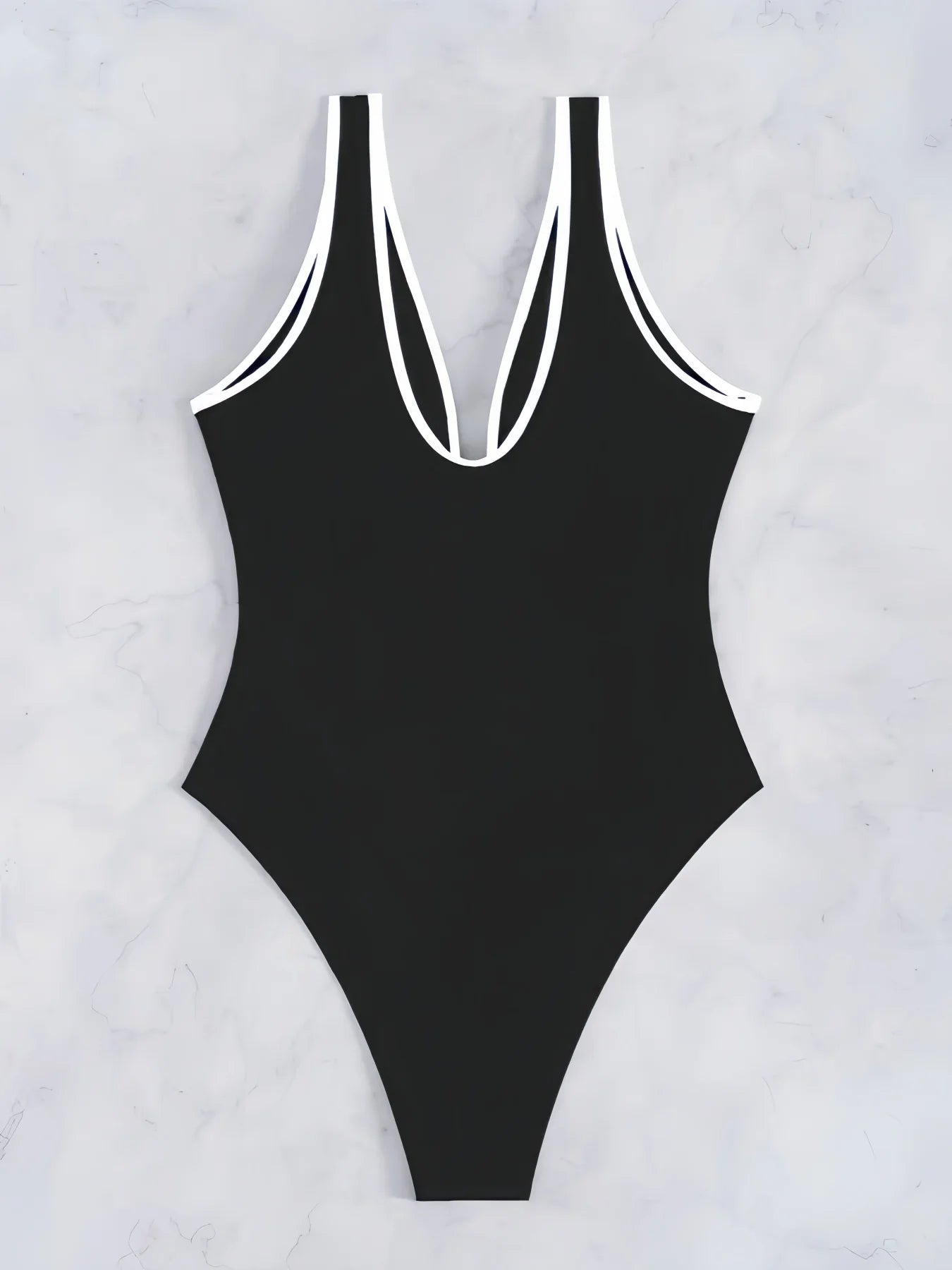 2026 V-neck Vintage Swimsuit One Piece Solid Slim Swimwear Women Bathers Bathing Swimming Swim Suit Female Beachwear